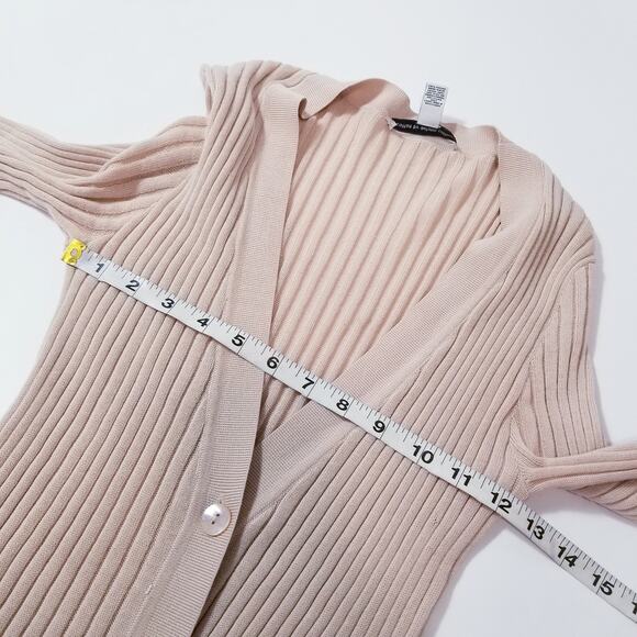 Cotton by Autumn Cashmere Cream Rib Long Knit Cardigan - Picture 7 of 12